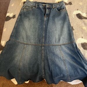 Y2K Low-rise Full Length Denim Skirt